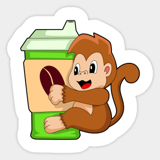 Monkey Coffee Mug Sticker